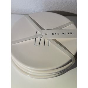 Set‎ of 4 RAE DUNN by Magenta "EAT" Dessert/Appetizer Plates 6"